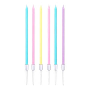 Imagen de Velitas  de cumpleaños  x 6 unid Largas con base