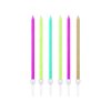 Imagen de Velas de cumpleaños finas-largas x 6pc con base blister 12cm