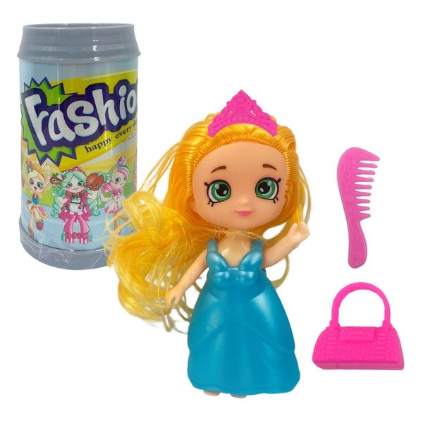 Imagen de Muñeca con accesorios - Set x 8 piezas en lata