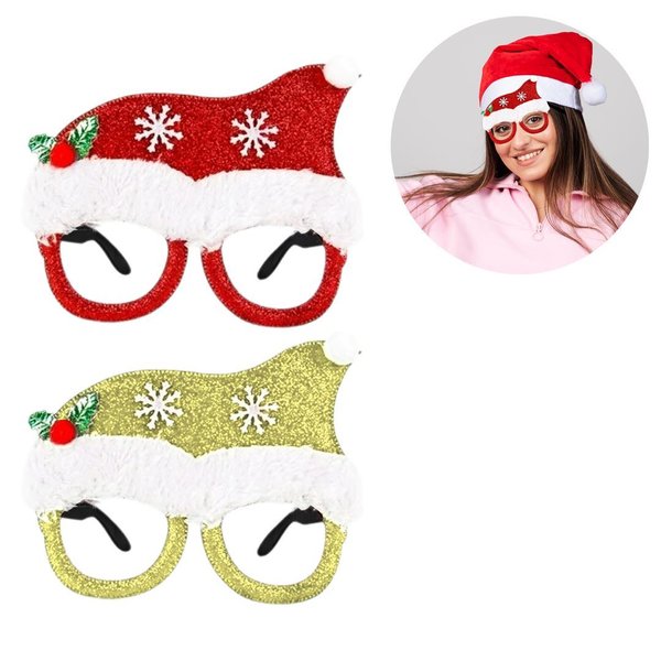 Imagen de Lentes de cotillón con gorrito de navidad