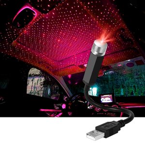 Imagen de Luz Led Proyector de Estrellas USB para interior de autos, techos. ROJO