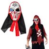 Imagen de Mascara calavera con tul- en bolsa 26x16cm. - pvc - 3 diseño