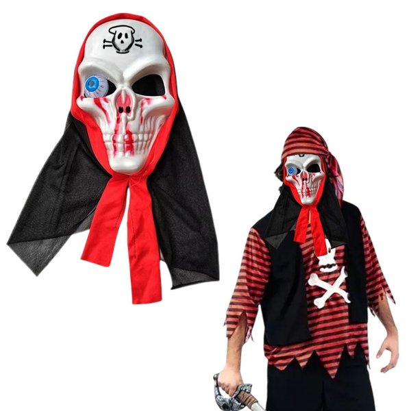 Imagen de Mascara calavera con tul- en bolsa 26x16cm. - pvc - 3 diseño