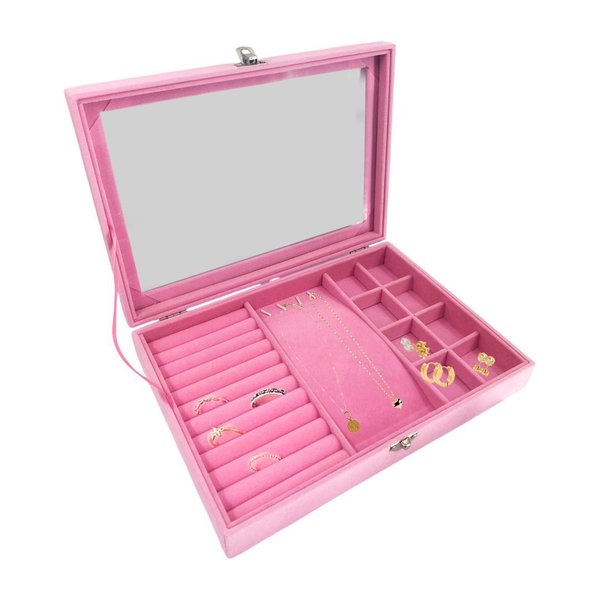 Imagen de Estuche para alhajas con visor-28x20x5cm.- 3 colores