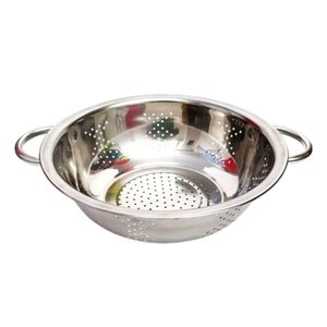 Imagen de Colador con asas plateado metal-24cm.
