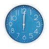 Imagen de Reloj de pared redondo fondo azul-29cm-numeros plateados