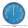 Imagen de Reloj de pared redondo fondo azul-29cm-numeros plateados