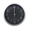 Imagen de Reloj de pared redondo fondo negro-23 cm-numeros plateados