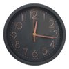 Imagen de Reloj de pared redondo fondo blanco marco negro-23 cm