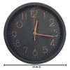 Imagen de Reloj de pared redondo fondo blanco marco negro-23 cm