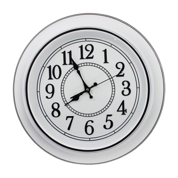 Imagen de Reloj de pared redondo tipo antiguo blanco y negro 45cm.