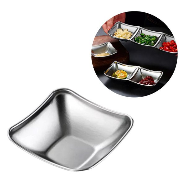Imagen de Bowl plateado cuadrado 8cm. Acero inox