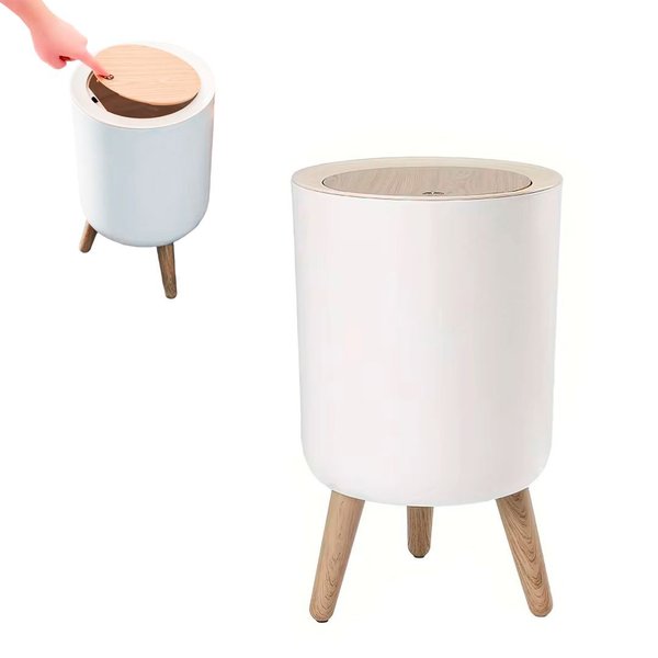 Imagen de Papelera con tapa a presión para living, cocina, baño  Estilo Nórdico