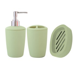 Imagen de Set de Baño Porta jabón líquido, porta cepillos y jabonera  3 piezas