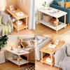 Imagen de Mesa ratona  Mesa auxiliar Con Estante y patas en madera