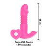 Imagen de Consolador Vibrador telescópico Con temperatura 12 Frecuencias recargable