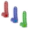 Imagen de Dildo consolador transparente con testículos, ventosa y  luces led cambian de color