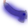 Imagen de Dildo consolador transparente con testículos, ventosa y  luces led cambian de color