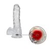 Imagen de Dildo consolador transparente con testículos, ventosa y  luces led cambian de color
