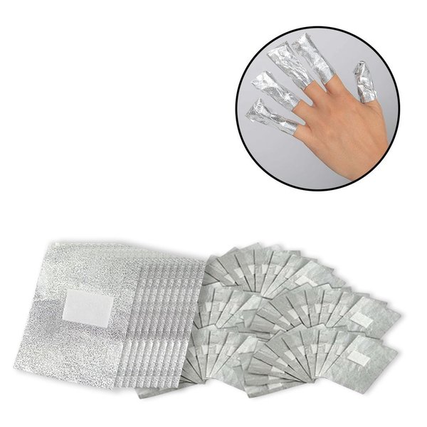 Imagen de Láminas de papel aluminio removedoras de esmalte en gel - 100 unidades