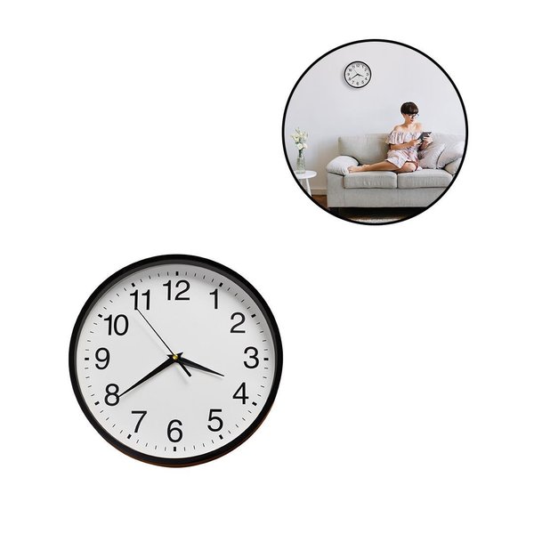 Imagen de Reloj de pared redondo blanco y negro - 25,5cm