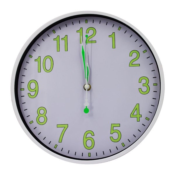 Imagen de Reloj de pared redondo - Fondo Blanco Número Fluorescentes