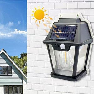 Imagen de Foco Led Solar tipo farol 18 W con sensor de movimiento