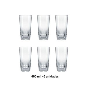 Imagen de Vasos de vidrio X 6 en caja- 7x13,5cm.