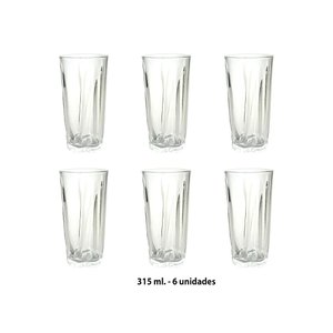 Imagen de Vasos de vidrio X 6 en caja- 6,8x13,6cm.