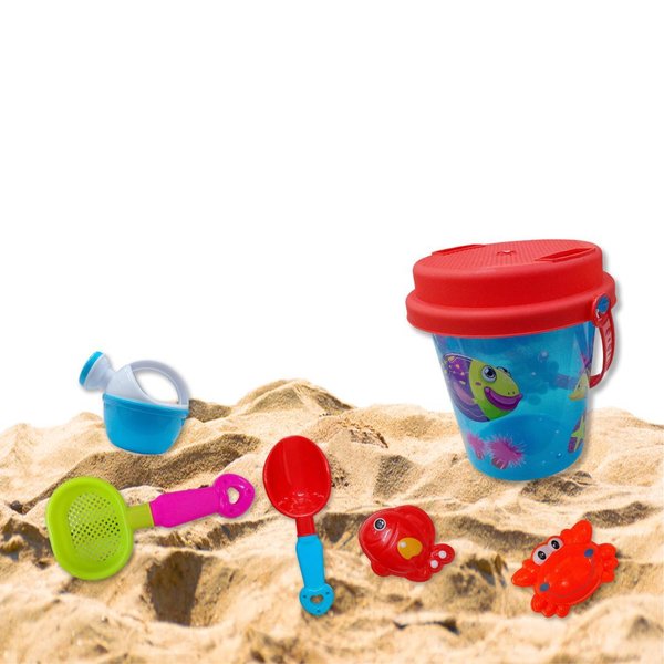 Imagen de Balde con accesorios para playa 7 pc.