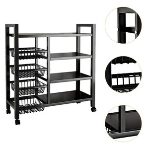 Imagen de Rack Organizador 4 estantes 4 canastos - Metal con rueda