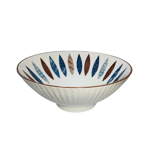 Imagen de Bowl ceramica redondo conico-rayas interior-20cm