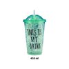 Imagen de Vaso con tapa y sorbito Efecto hielo  450 ml