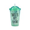 Imagen de Vaso con tapa y sorbito Efecto hielo  450 ml