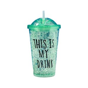 Imagen de Vaso con tapa y sorbito Efecto hielo  450 ml