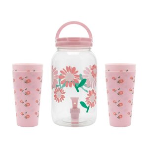 Imagen de Frasco para jugos con canilla y tapa estampado con vasos