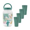 Imagen de Botella Frasco para jugos con canilla y tapa + 4 Vasos