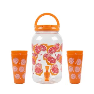 Imagen de Frasco para jugos con canilla y tapa-estampado con vasos-3,8