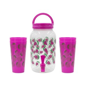 Imagen de Frasco para jugos con canilla y tapa-estampado con vasos-3,8