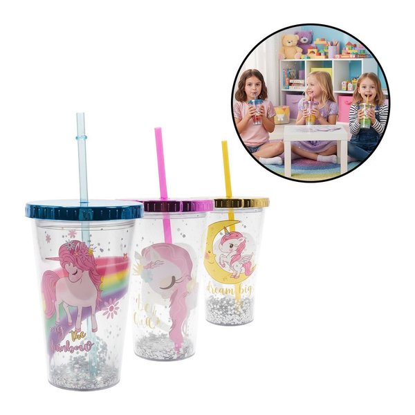Imagen de Vaso con tapa colores metalizados y sorbito-450 ml. 4 diseño