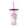 Imagen de Vaso con tapa colores metalizados y sorbito-450 ml. 4 diseño