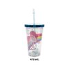 Imagen de Vaso con tapa colores metalizados y sorbito-450 ml. 4 diseño