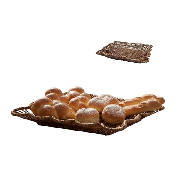 Imagen de Bandeja Símil ratán Rectangular Panera Decoración