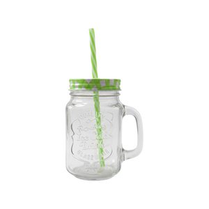 Imagen de Jarro de vidrio con asa-tapa cuadrille y sorbito- 450ml