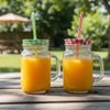 Imagen de Jarro de vidrio con asa-tapa cuadrille y sorbito- 450ml