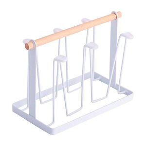 Imagen de Escurridor Soporte de Vasos en Metal y Bambu