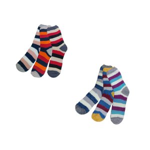 Imagen de Medias para dama x 12 pares - Diseño franjas anchas Colores SURTIDOS.