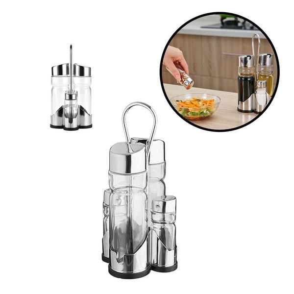 Imagen de Aceitero vinagrero salero pimentero-para mesa - Set condimentero