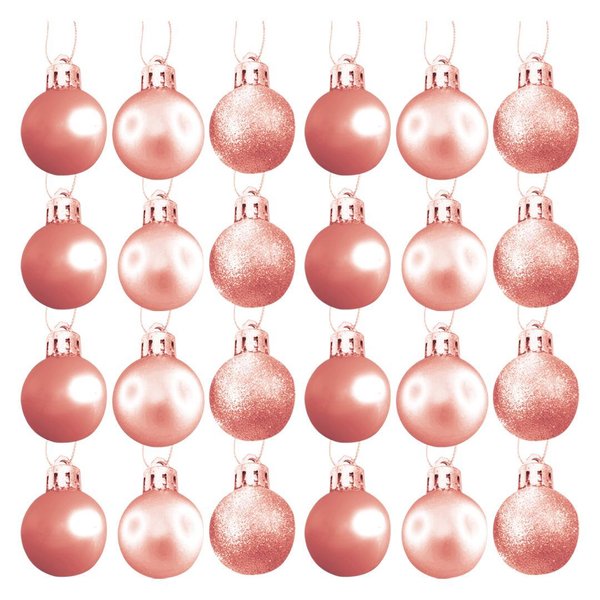 Imagen de Navidad bolas 6cm-caja por 24pc-rosa-dorado-caja pvc