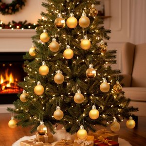Imagen de Navidad bolas 6cm-caja por 16pc-dorado-caja pvc